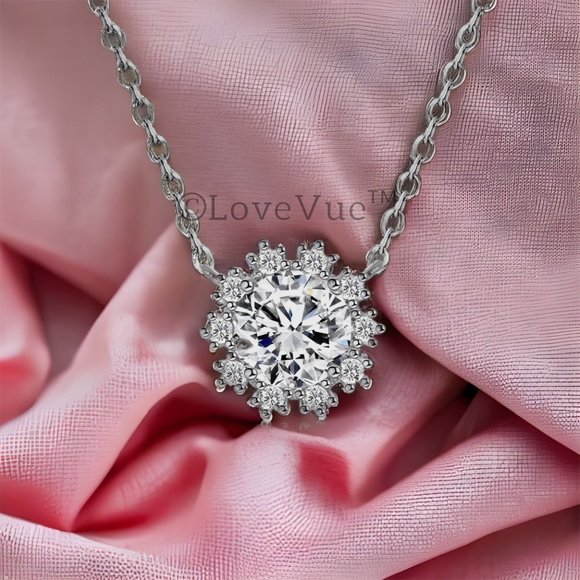 Certified 1ct. t.w. Diamond Snowflakes Brilliant Cut Necklace